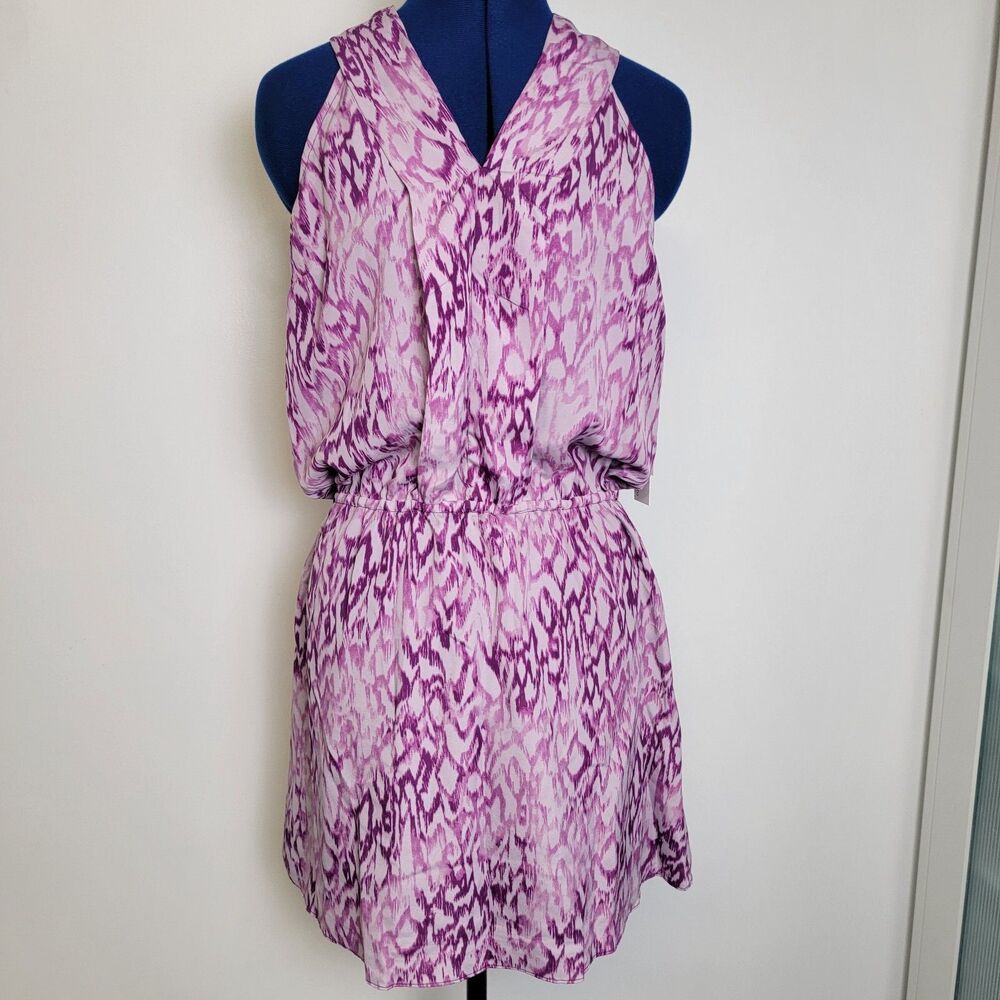 NWT Calvin Klein Jeans Womens Abstract Violet Racerback Lined Dress S/P/CH